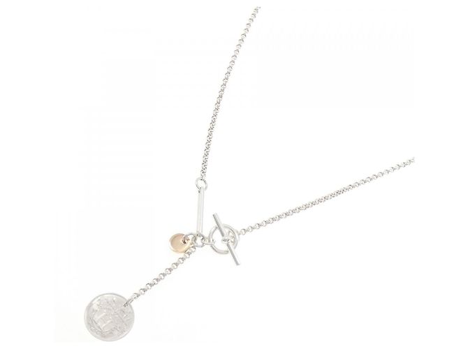 Collana Hermès Ex Libris in argento 925 e oro rosa 750 - vista 2