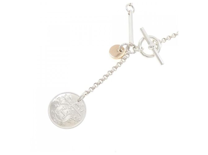 Collana Hermès Ex Libris in argento 925 e oro rosa 750 - vista 3