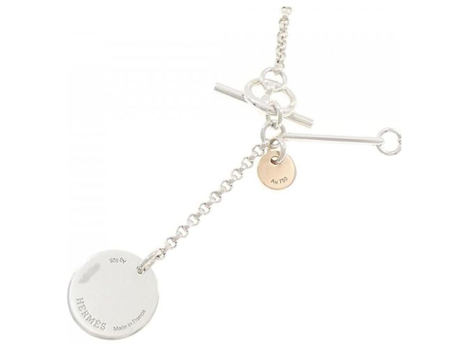 Collana Hermès Ex Libris in argento 925 e oro rosa 750 - vista 4