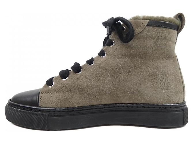 Sneakers in shearling Hermès Verde Cachi - vista 2