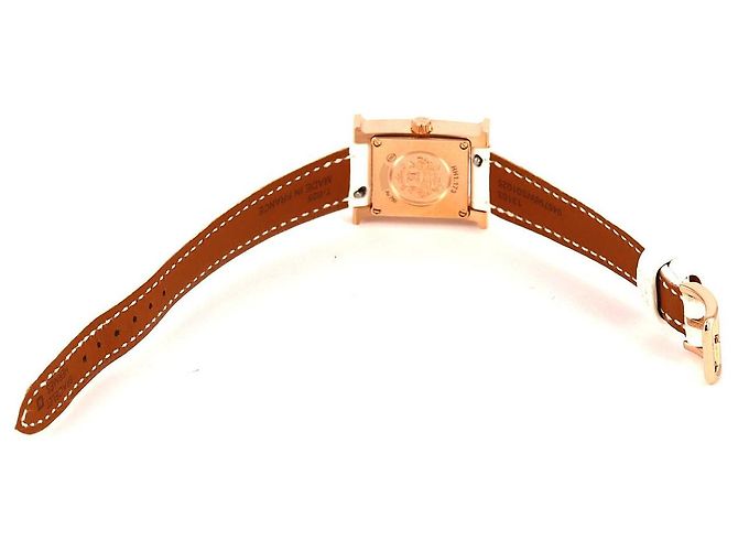 Hermès H Watch PG/D Pink Gold Quartz 17x24mm White Golden - view 8