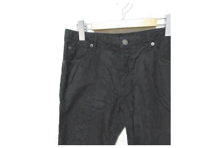 Autre Marque Pantalones de algodón jacquard con flores Lucien Pellat-Finet Negro - vista 3