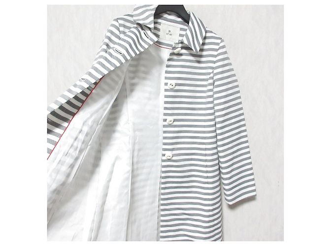 Autre Marque Abrigo de primavera ef-de Stripe Castaño Blanco - vista 5