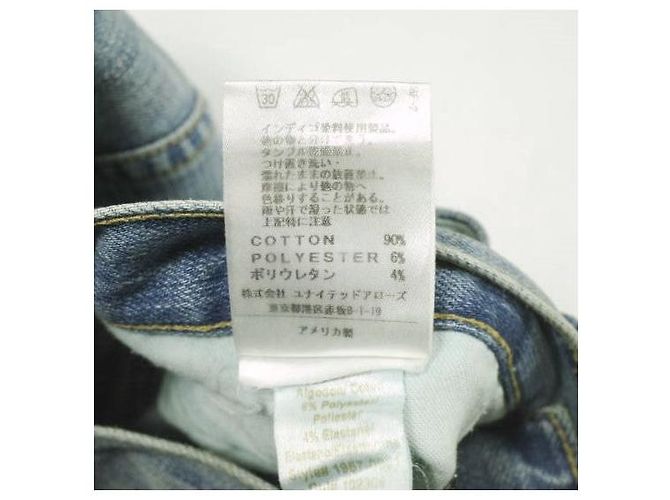 Autre Marque Current Elliott Pantalones de denim de algodón THE BOYFRIEND Azul - vista 11