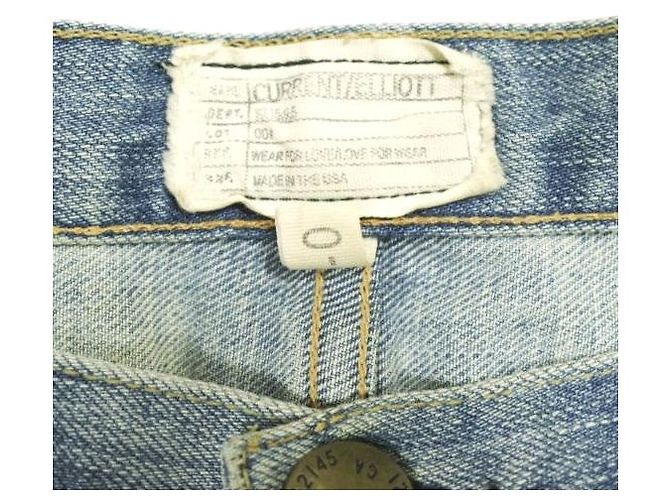 Autre Marque Current Elliott Pantalones de denim de algodón THE BOYFRIEND Azul - vista 4
