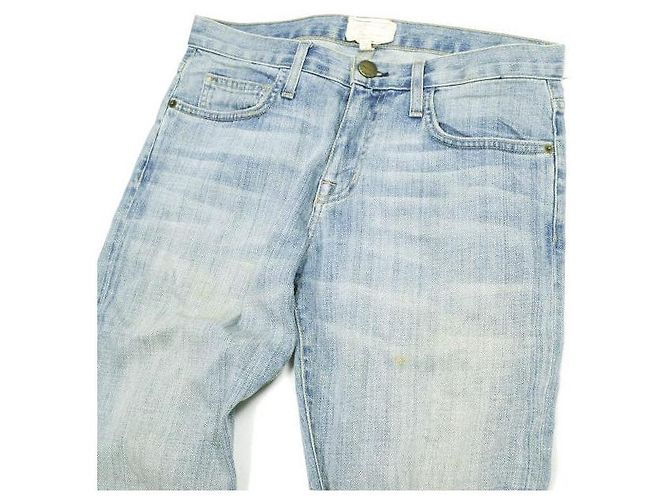 Autre Marque Current Elliott Pantalones de denim de algodón THE BOYFRIEND Azul - vista 5