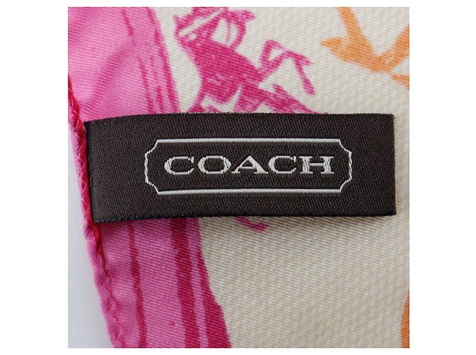 Bufanda de seda Horse & Carriage de Coach Rosa Beige - vista 13