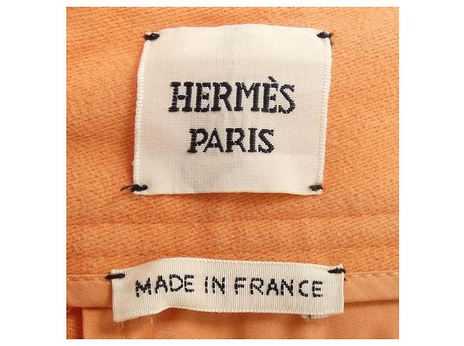 Pantalones de algodón Clou de Sell Hermès 36 Naranja - vista 4