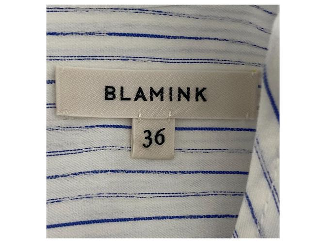 Autre Marque Blusa a maniche lunghe in cotone e seta a righe BLAMINK Bianco - vista 5