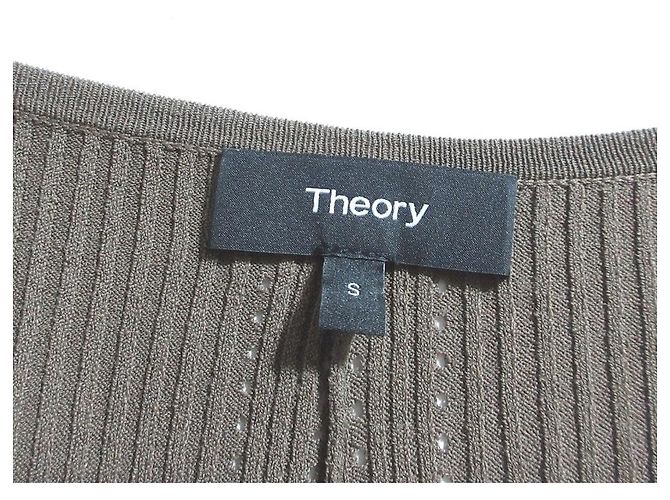 Theory CREPE STRICKRIPP LANGES KLEID Grün Khaki - Ansicht 5
