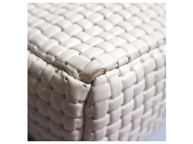 Autre Marque Borsa a Spalla in Pelle Mesh NOMADIS CARRE Bianco - vista 10