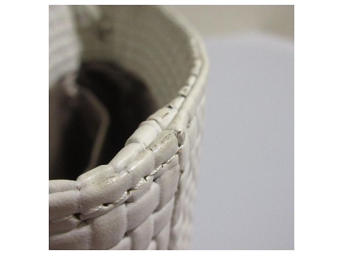 Autre Marque Borsa a Spalla in Pelle Mesh NOMADIS CARRE Bianco - vista 11