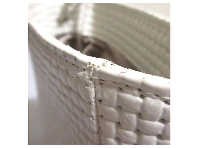 Autre Marque Borsa a Spalla in Pelle Mesh NOMADIS CARRE Bianco - vista 12