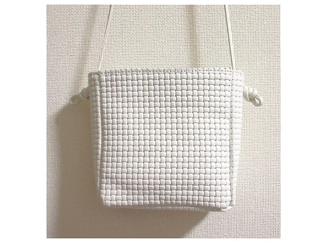 Autre Marque Borsa a Spalla in Pelle Mesh NOMADIS CARRE Bianco - vista 2
