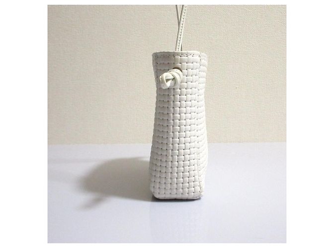 Autre Marque Borsa a Spalla in Pelle Mesh NOMADIS CARRE Bianco - vista 4