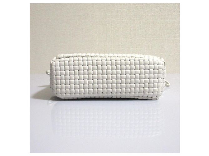 Autre Marque Borsa a Spalla in Pelle Mesh NOMADIS CARRE Bianco - vista 5