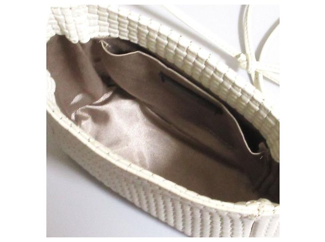 Autre Marque Borsa a Spalla in Pelle Mesh NOMADIS CARRE Bianco - vista 6