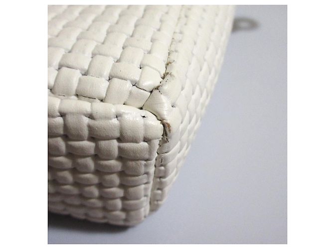 Autre Marque Borsa a Spalla in Pelle Mesh NOMADIS CARRE Bianco - vista 9