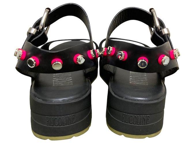 Autre Marque Sandali con piattaforma borchiati Rucoline Nero - vista 3