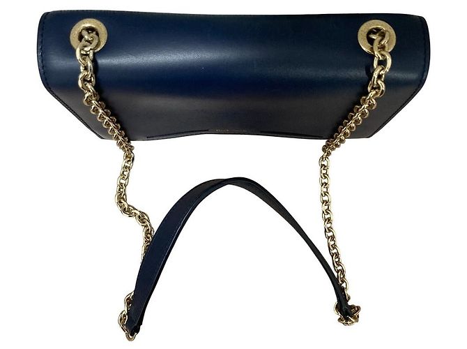 Borsa a spalla in pelle con catena Paul Smith Blu - vista 5