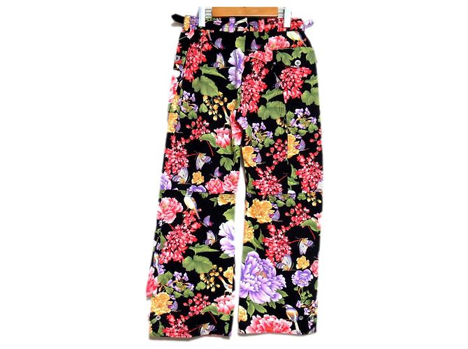 Dolce & Gabbana Weite Cargo-Hose mit Blumenmuster von Dolce&Gabbana Schwarz - Ansicht 2