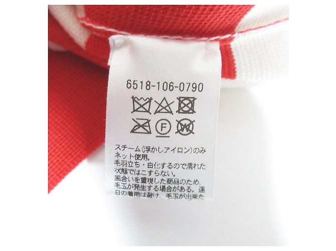 Autre Marque Maglietta in maglia a maniche corte con bordo largo 18G Bianco Rosso - vista 6