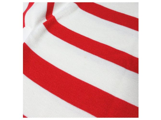 Autre Marque Maglietta in maglia a maniche corte con bordo largo 18G Bianco Rosso - vista 8