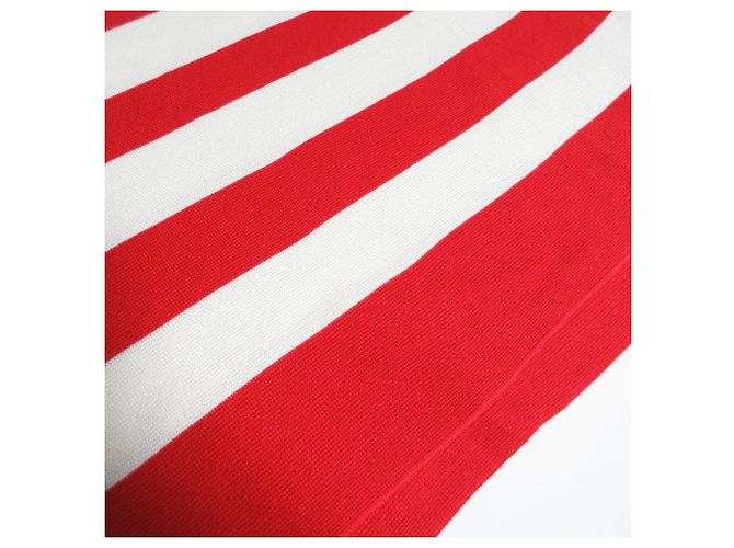 Autre Marque Maglietta in maglia a maniche corte con bordo largo 18G Bianco Rosso - vista 9