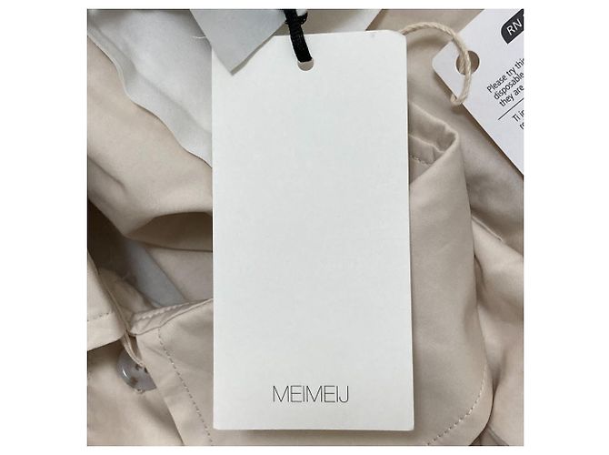 Autre Marque MEIMEIJ Langarmhemd Kleid Beige - Ansicht 9