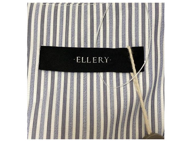 Autre Marque Ellery DECO Bluse mit Glockenärmeln Weiß Blau - Ansicht 4