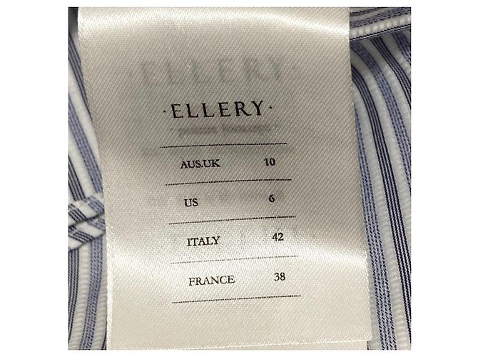 Autre Marque Ellery DECO Bluse mit Glockenärmeln Weiß Blau - Ansicht 6