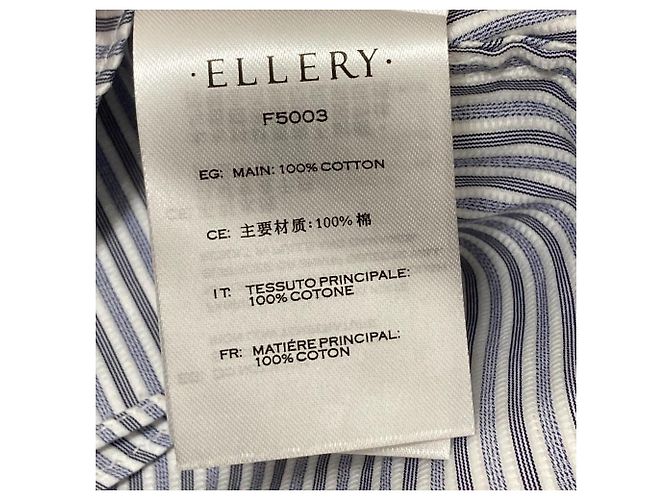 Autre Marque Ellery DECO Bluse mit Glockenärmeln Weiß Blau - Ansicht 7