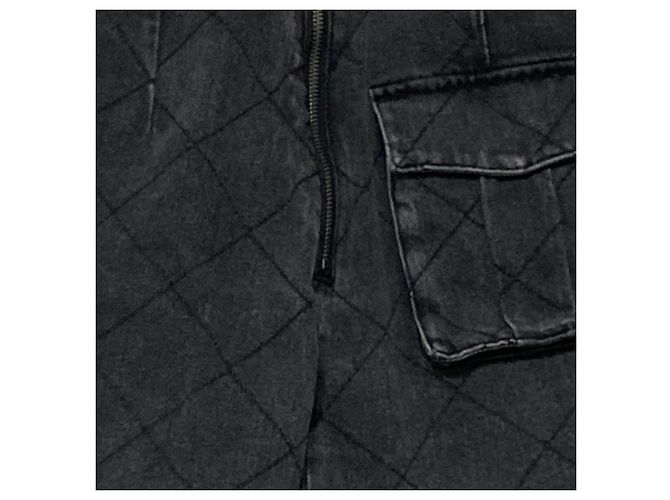 Autre Marque Dzzit Jeansrock mit Diamantsteppung Schwarz - Ansicht 3