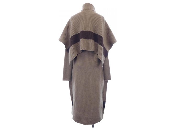 Vestido de cachemira Hermès Castaño Beige - vista 2