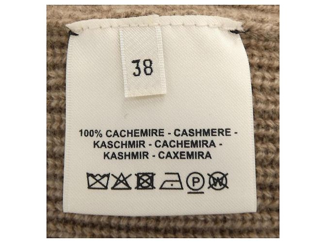 Vestido de cachemira Hermès Castaño Beige - vista 3