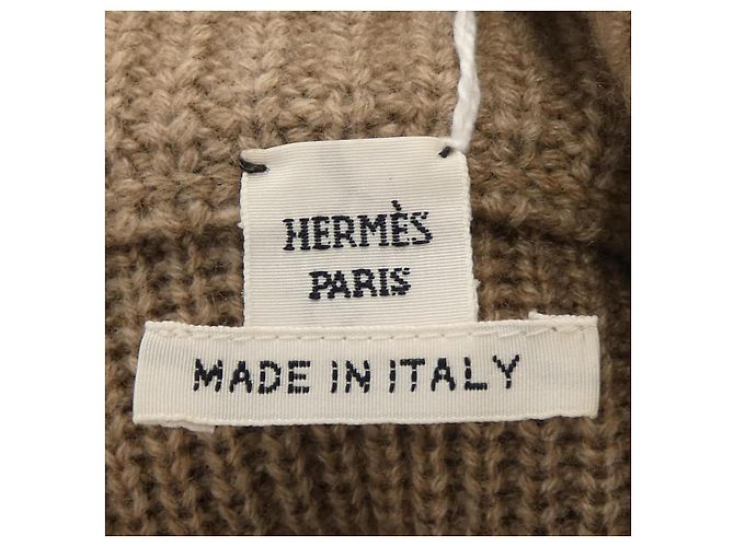 Vestido de cachemira Hermès Castaño Beige - vista 4
