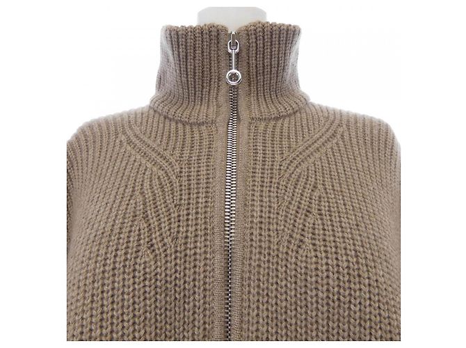 Vestido de cachemira Hermès Castaño Beige - vista 5