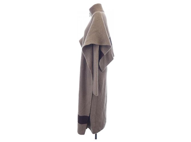 Vestido de cachemira Hermès Castaño Beige - vista 8