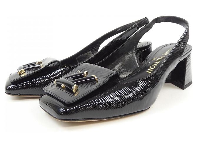 Décolleté Louis Vuitton Epi Patent Nero - vista 3