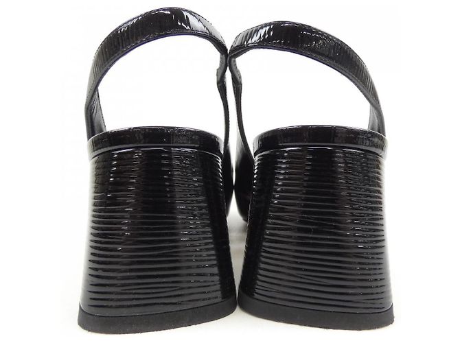 Décolleté Louis Vuitton Epi Patent Nero - vista 5