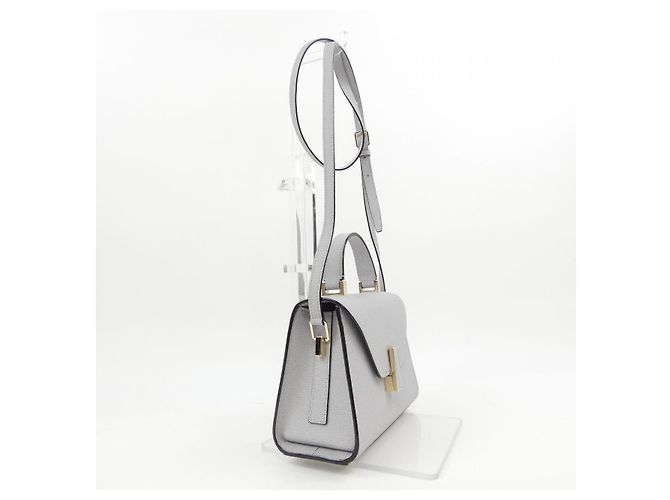 Borsa a tracolla Valextra ISIDE in pelle di vitello morbida Grigio - vista 2