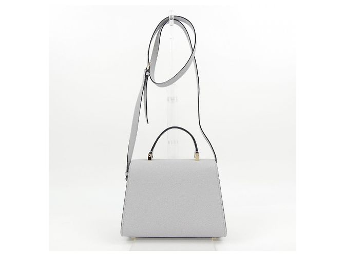 Borsa a tracolla Valextra ISIDE in pelle di vitello morbida Grigio - vista 3