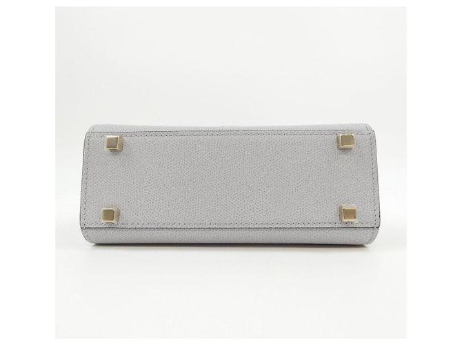 Borsa a tracolla Valextra ISIDE in pelle di vitello morbida Grigio - vista 4