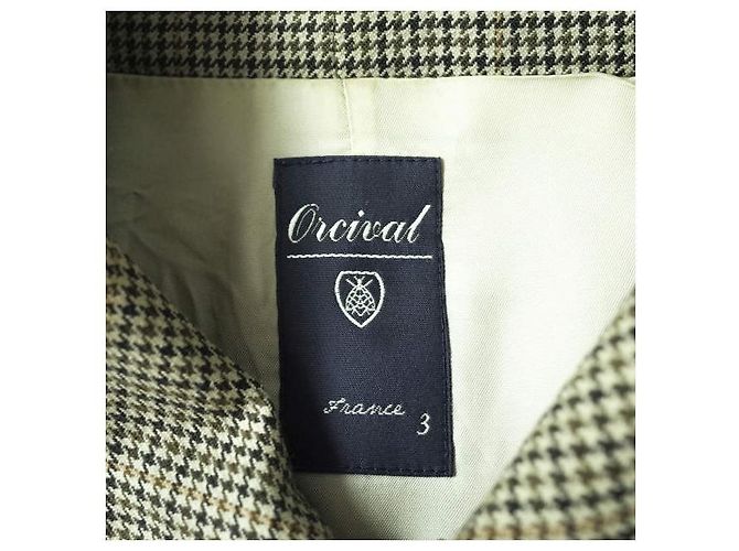 Autre Marque Abrigo de Lana a Cuadros Glen ORCIVAL Beige - vista 8