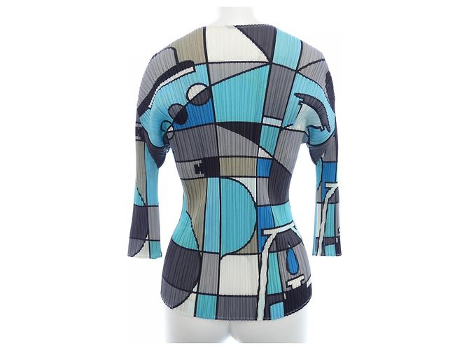 Autre Marque Top PLEATS PLEASE de Issey Miyake Castaño Negro Azul Beige - vista 2