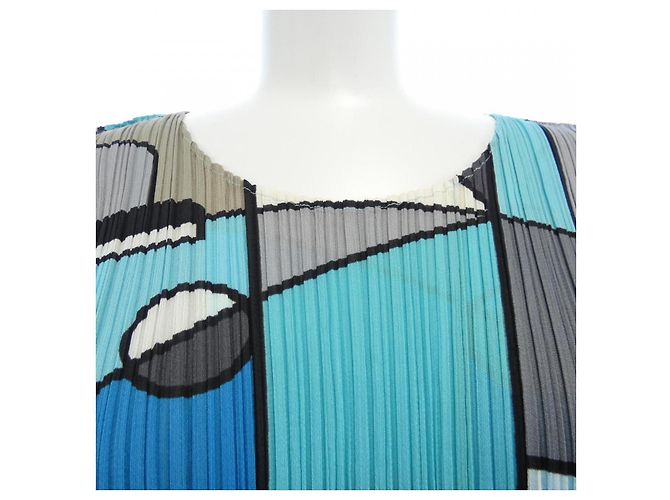 Autre Marque Top PLEATS PLEASE de Issey Miyake Castaño Negro Azul Beige - vista 4