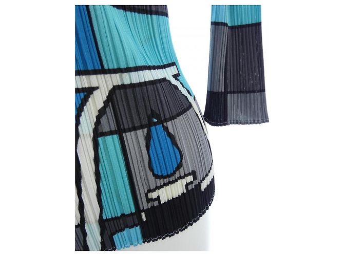 Autre Marque Top PLEATS PLEASE de Issey Miyake Castaño Negro Azul Beige - vista 5