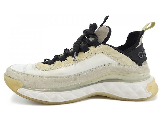 Sneakers Chanel G35618 Marrone Bianco Beige - vista 2