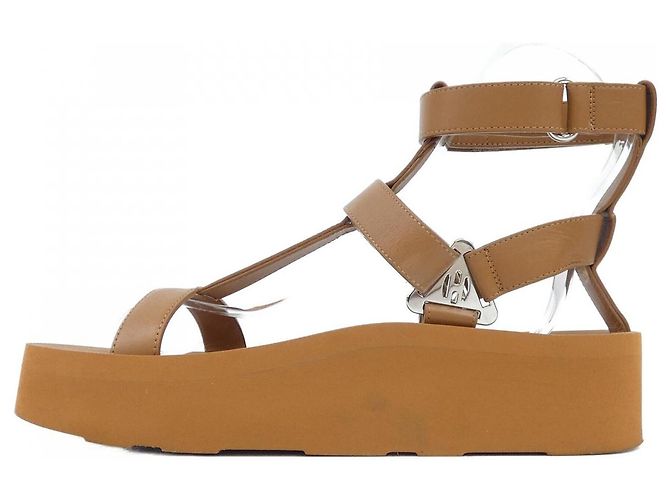 Hermès Sandali in pelle di vitello Hermes 221033Z Marrone - vista 2