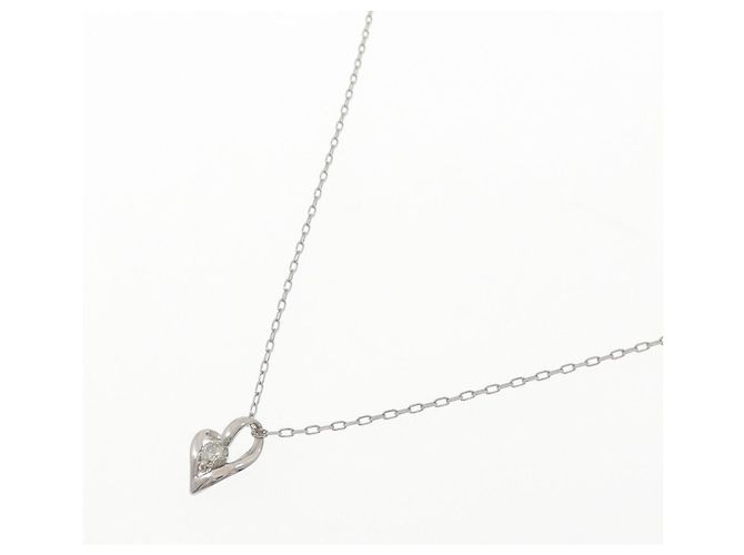 Autre Marque Collana a Cuore in Diamanti e Platino Argento - vista 2